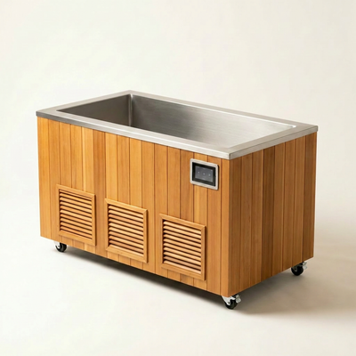 Cold Plunge Tub Built for Daily Recovery, 304 Stainless Steel Basin, Cedar Cabinet, Multi-Stage Filtration