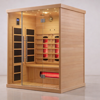 Infrared Sauna Cabin Built for Deep Relaxation, Nordic Spruce Construction, Multi-Panel Heating, Glass Door Entry