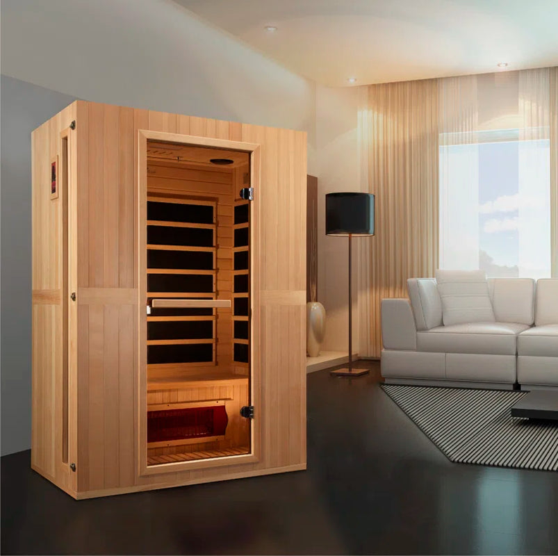 Dynamic Infrared Serenity Dual Tech 2 Person Bluetooth Compatible FAR Infrared Hemlock Sauna